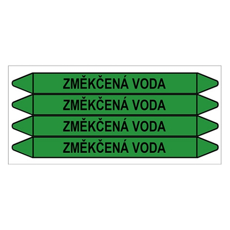 Značení potrubí, změkčená voda,4 ks, 250 × 26 mm